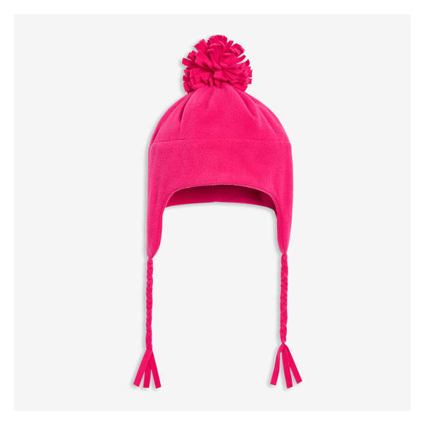 Kid Girls' Fleece Trapper Hat - Dark Neon Pink